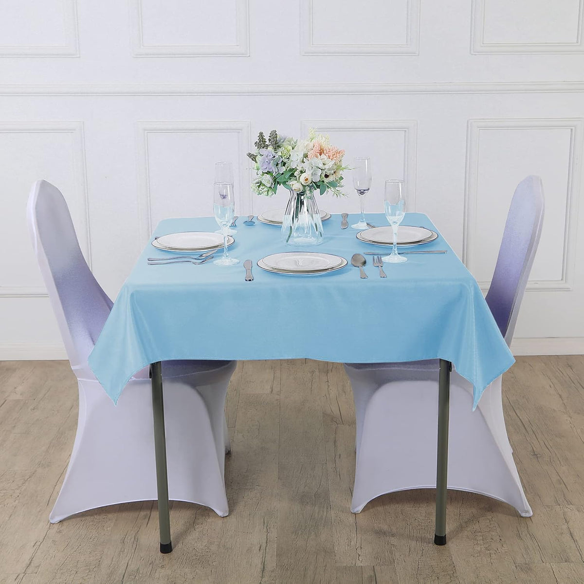 Cupuamon Square Tablecloth 70x70 inch Washable Polyester Fabric Table Cloth for Wedding Party