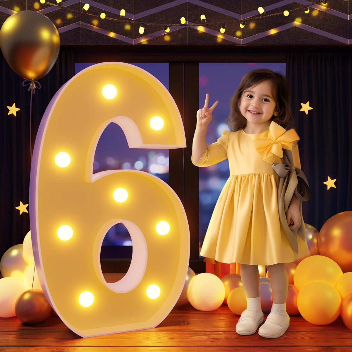 Marquee Numbers 3 Feet Tall Large Light Up Numbers 6th 16th Sweet Sassy and Six Birthday
