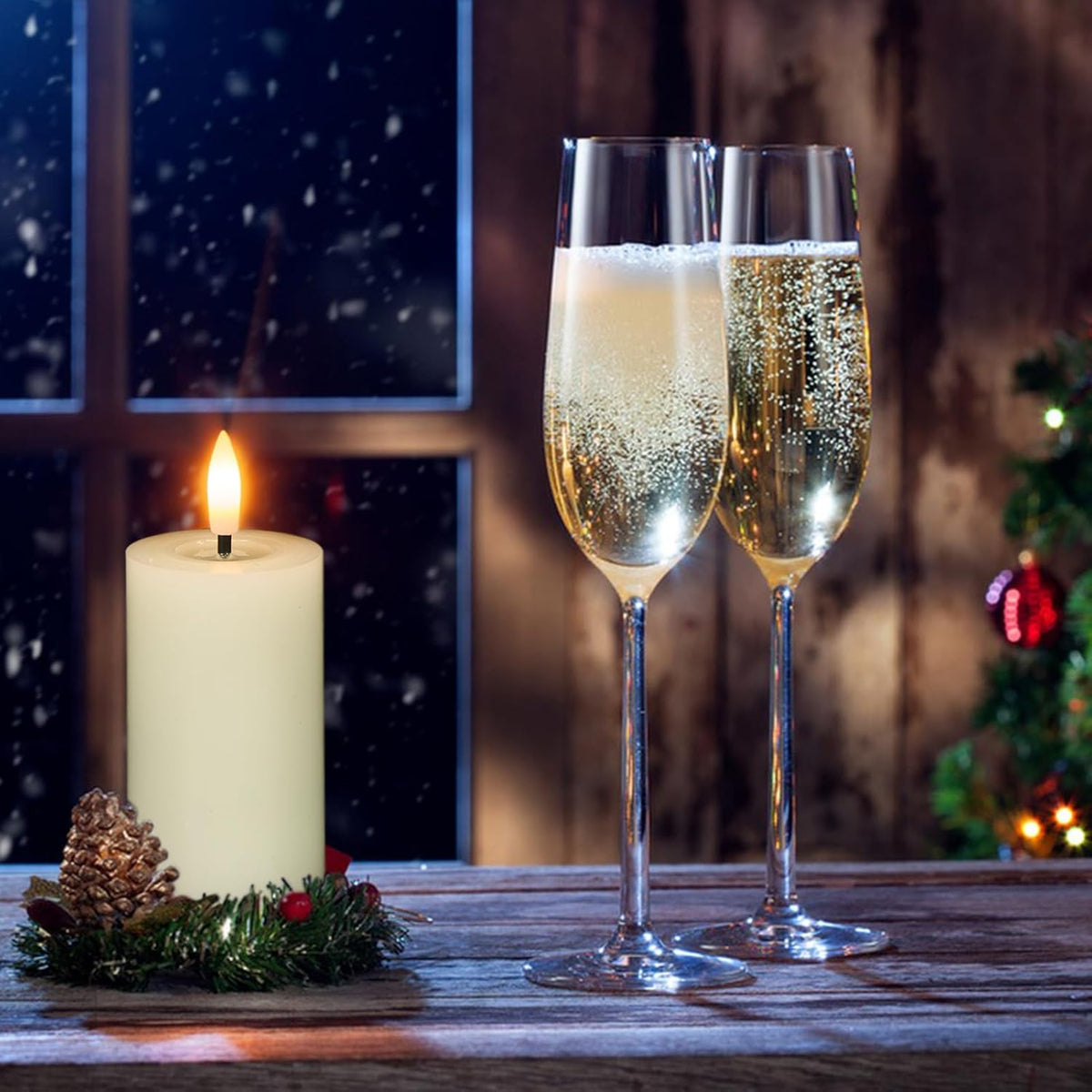Flameless Candles with Remote Timer, 6 PCS Real Wax LED Votive Battery Operated Candles with 3D