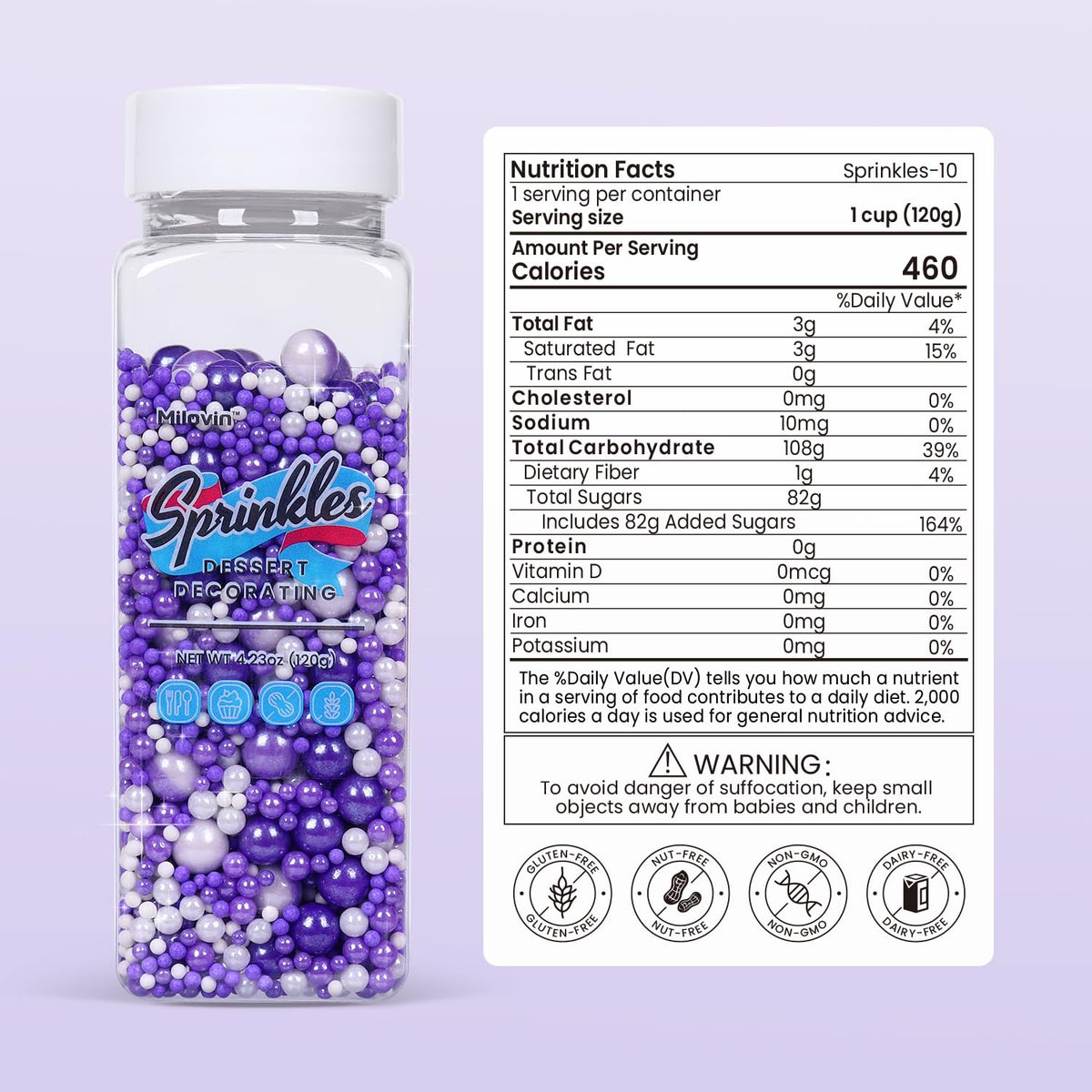 Purple Sprinkles for Cake Decorating, Pearl Sprinkles, Edible Pearls, Cake Pearls for Baby Showers