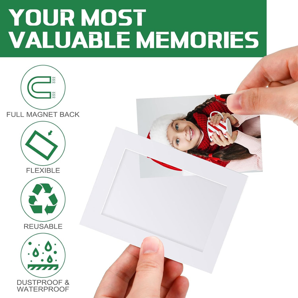 Soaoo 60 Pcs Magnetic Picture Frames Wallet Size 2.5 x 3.5 Inches Reusable Magnetic Photo Sleeves
