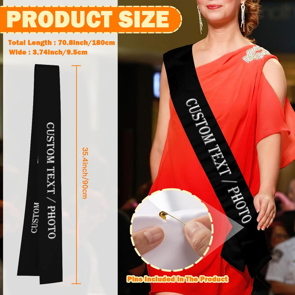 Custom Sash,Personalized Birthday Sash with Text Photo,Customized Bachelorette Sash Quote Sash