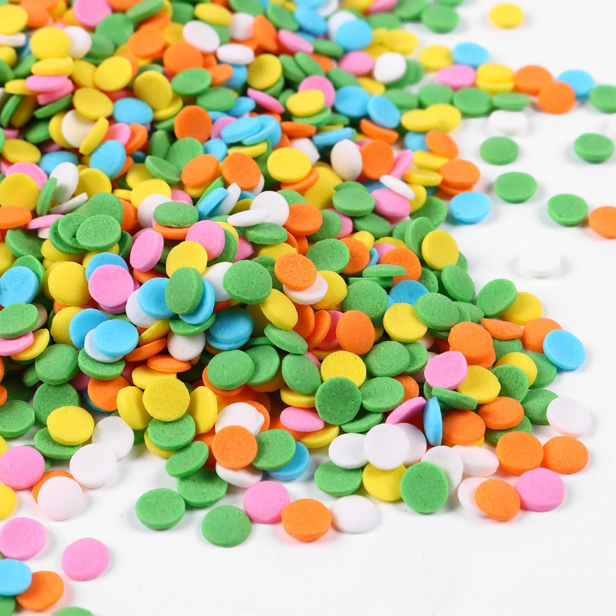 Edible Spring Confetti Sprinkles, Rainbow Sprinkles for Cake Decorating, Funfetti Sprinkles, Round