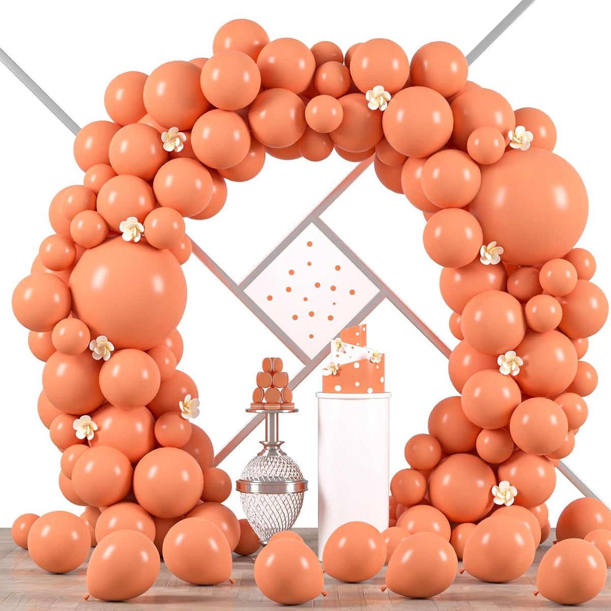 90pack Peach Balloons Different Size 18/12/10/5 Inch Peach Balloon Garland Arch Kit for Graduation
