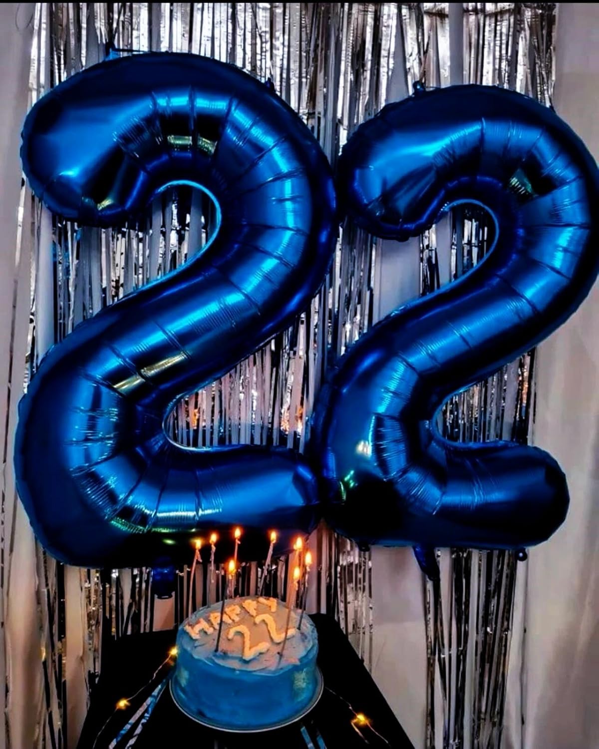 Big 40 Inch Night Blue 2 Number Balloon Birthday Decoration, Night Blue Number 2 Helium Balloons 12