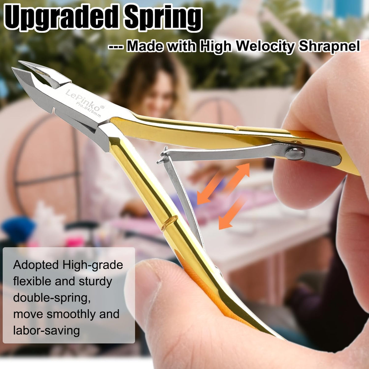 LePinko 4 Packs Upgraded Cuticle Trimmer kit, Sharp Dead Skin Clipper, Labor-Saving Cuticula