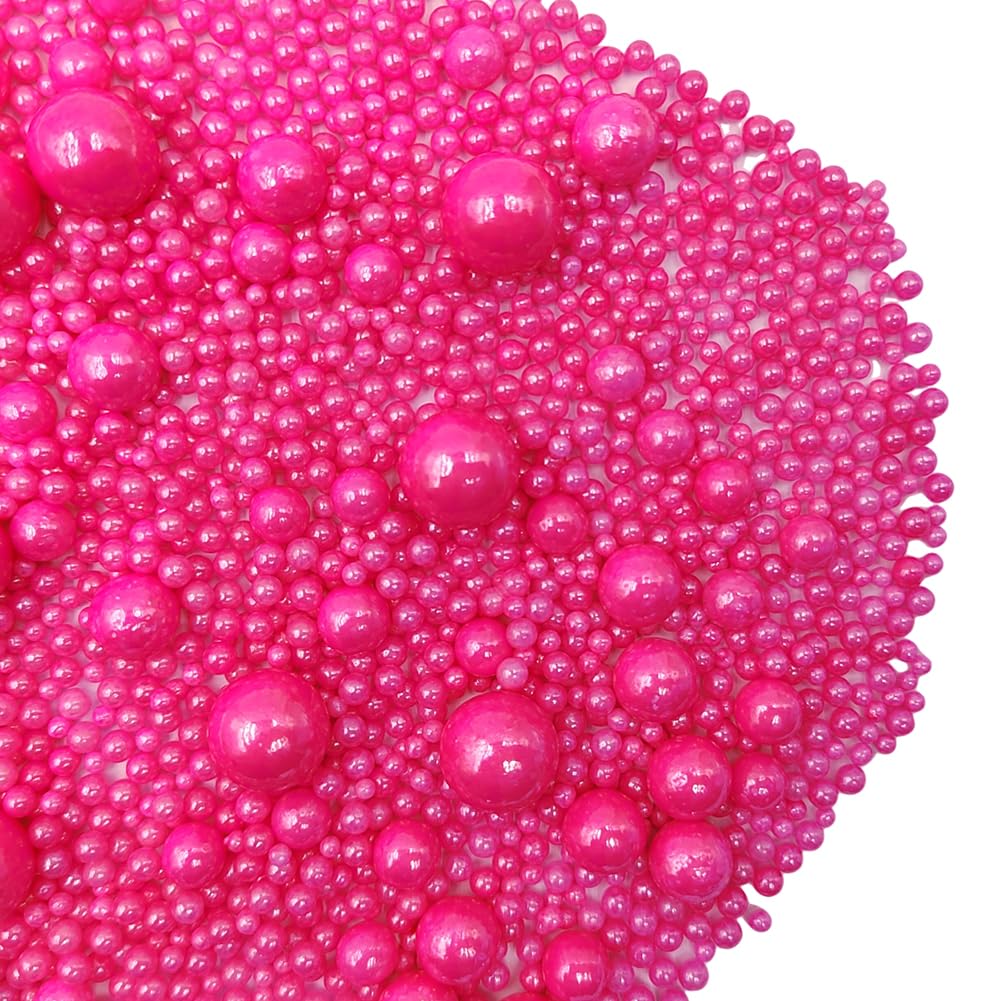 Edible Rose Pink Sugar Pearls Candy Sprinkles 120G/ 4.23Ounce Baking Cake Sprinkles Cupcake and
