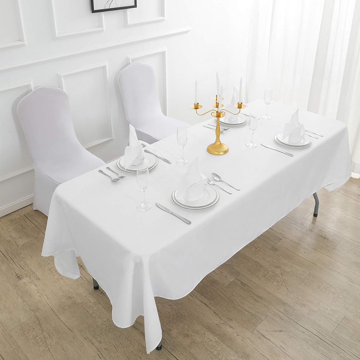 Rectangle Tablecloth 60x102 inch Washable Polyester Fabric Table Cloth for Wedding Party Dining