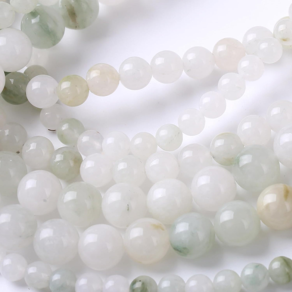 Blue and White Streamer Stone Beads for Jewelry Making DIY Craft Gemstone Beads Kit (6mm, 60pcs)