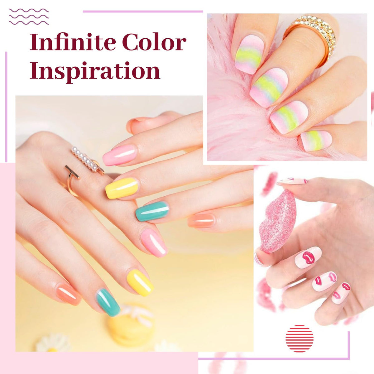 JODSONE 23 PCS Gel Polish Kit Colorful Fashion Classic Nail Gel Set 3 Bottles of Base Coat Matte
