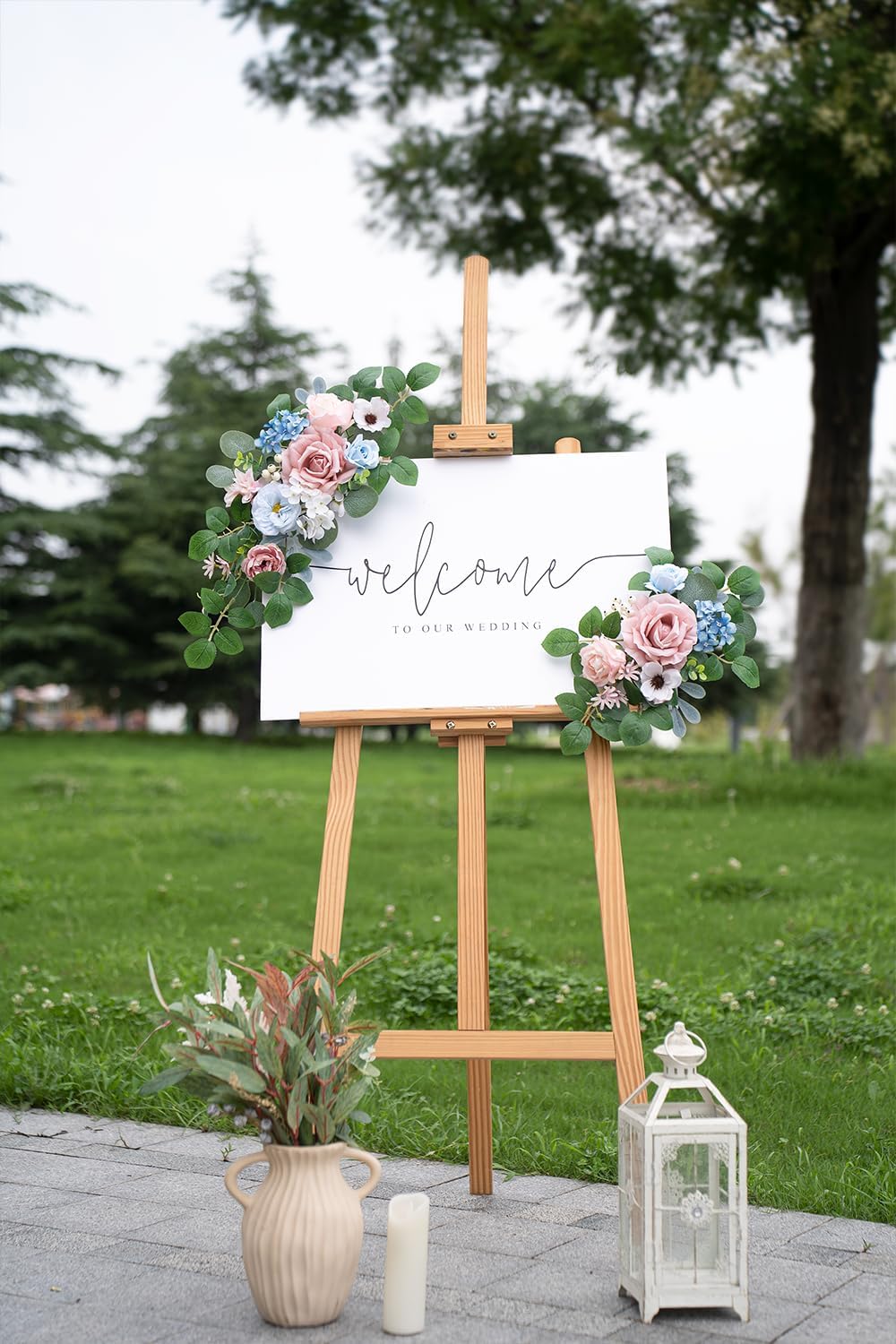 WEIERYUE(Pack of 2 Artificial Flowers Decorations,Artificial Arch Backdrop Garlandfor Ceremony