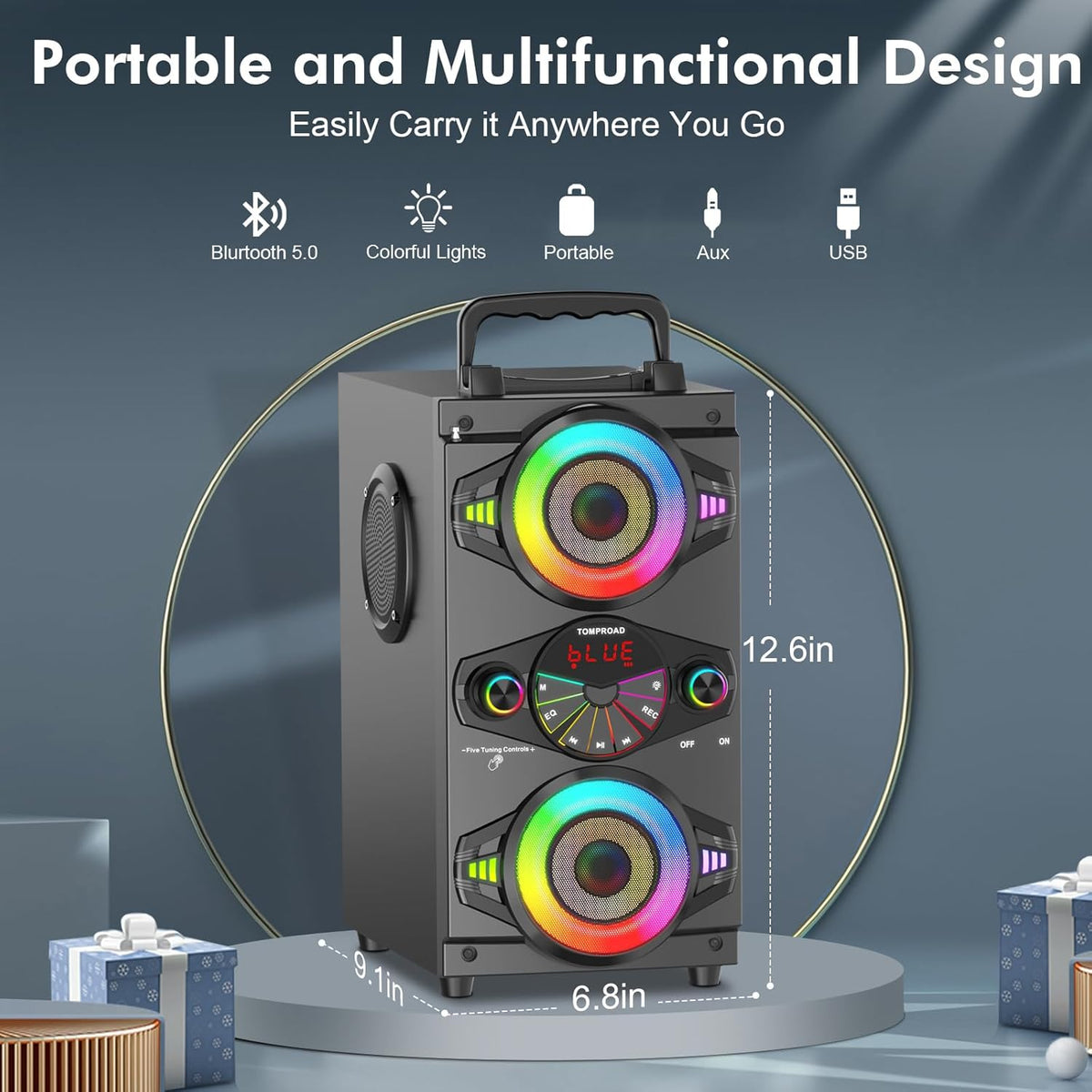 Portable Bluetooth Speakers 60W Big Powerful Wireless Loud Stereo Bass Sound Boombox Home Party
