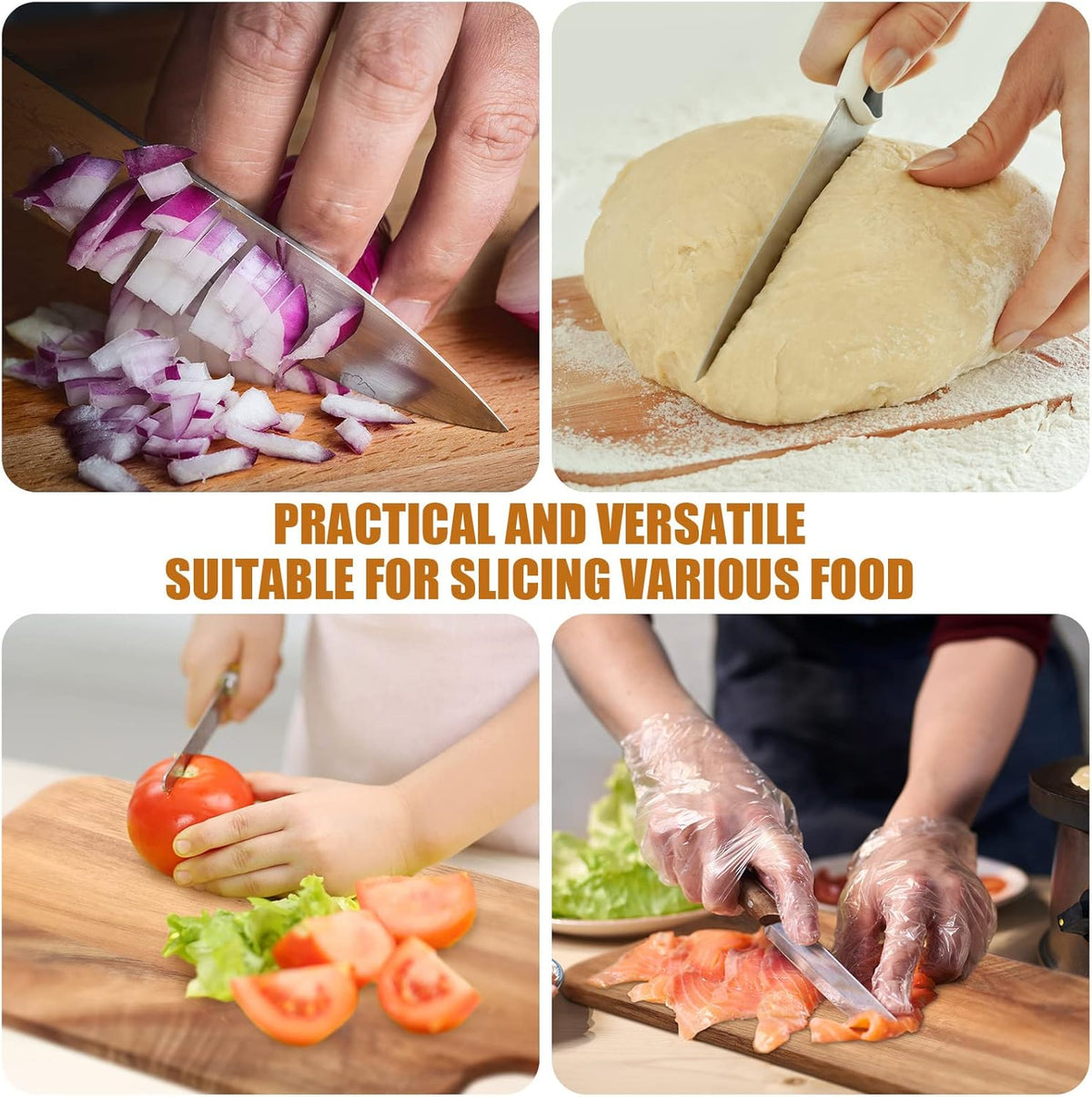 Patelai 12 Packs Wooden Cutting Board Set with Handles Large Kitchen Serving Plain Chopping Board