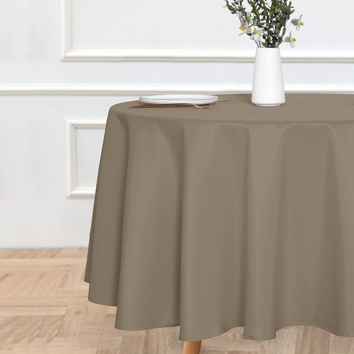 sancua Round Tablecloth - 90 Inch - Water Resistant Spill Proof Washable Polyester Table Cloth