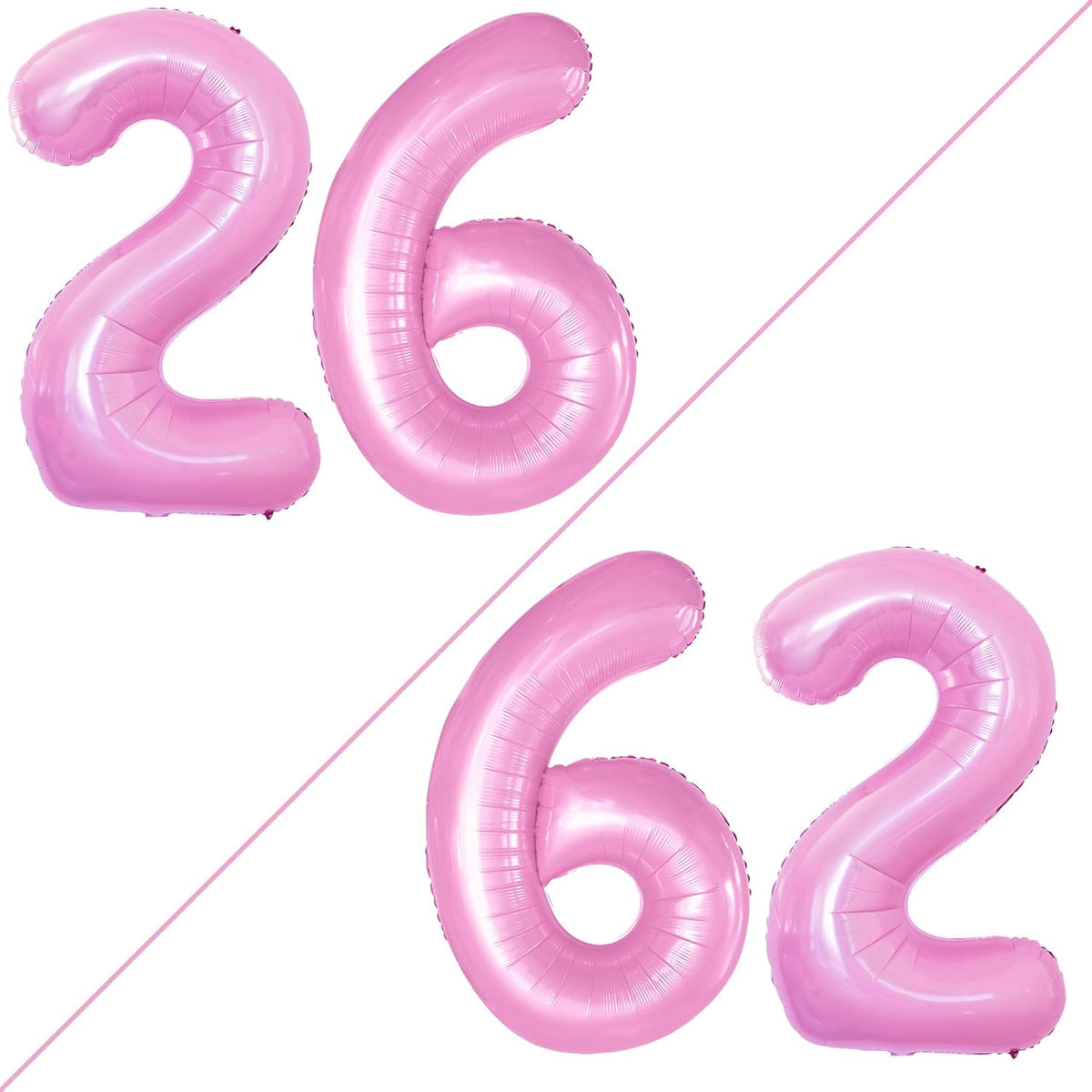 GOER Number 26 Balloons for 26th Birthday Party Decorations,42 Inch Jumbo Foil Helium 62 Balloons