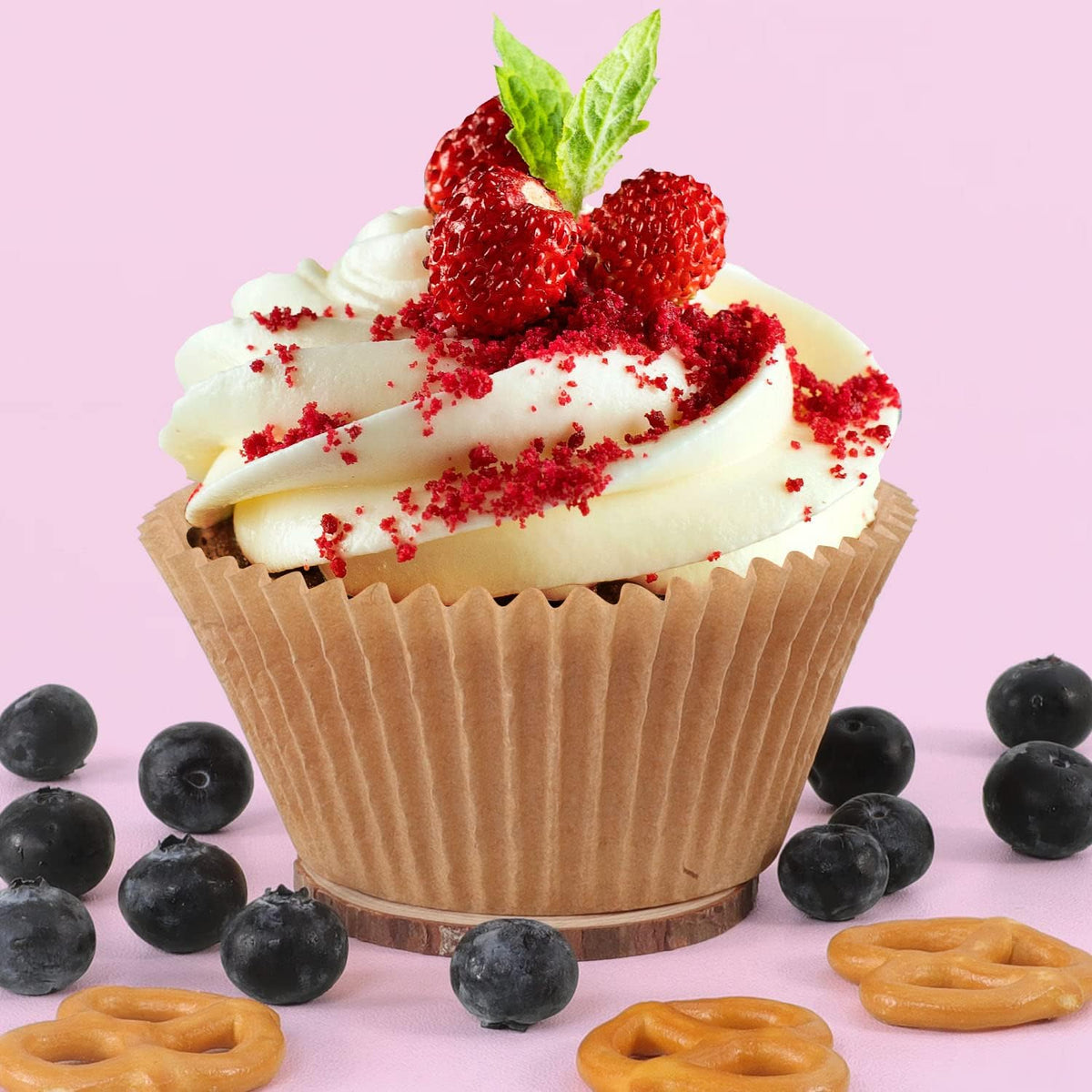 Caperci 150pcs Jumbo Muffin Liners for Baking - Natural Large Cupcake Liners, Unbleached