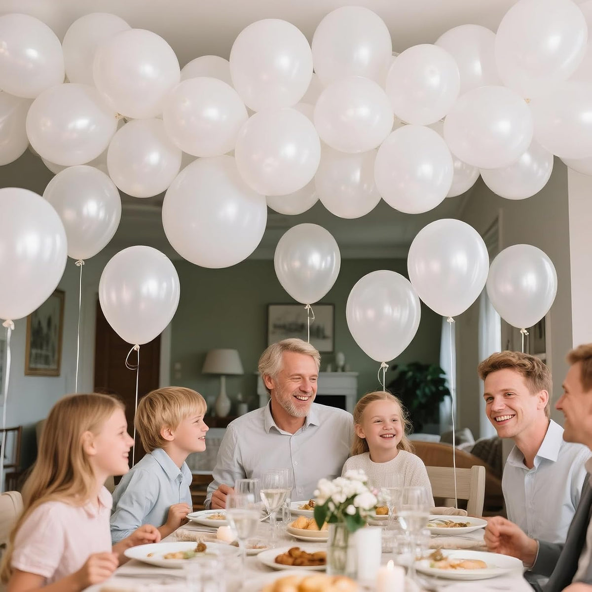 KAWKALSH Pearl White Balloon 12 Inch, 110pcs Latex Party Balloons Helium Bright Color for Birthday