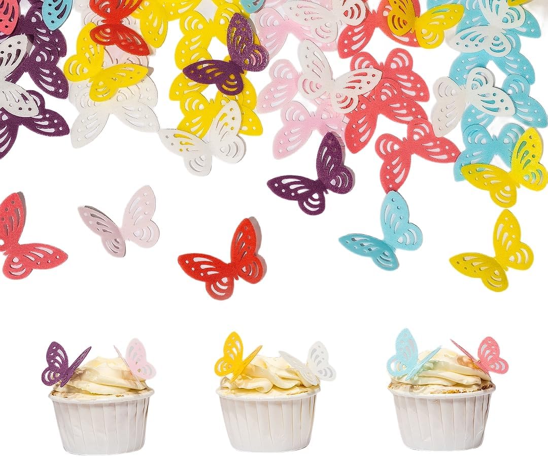 Edible Flowers Edible leaves &Edible butterflies Wafer Paper Cake Cupcake Toppers for Decorating
