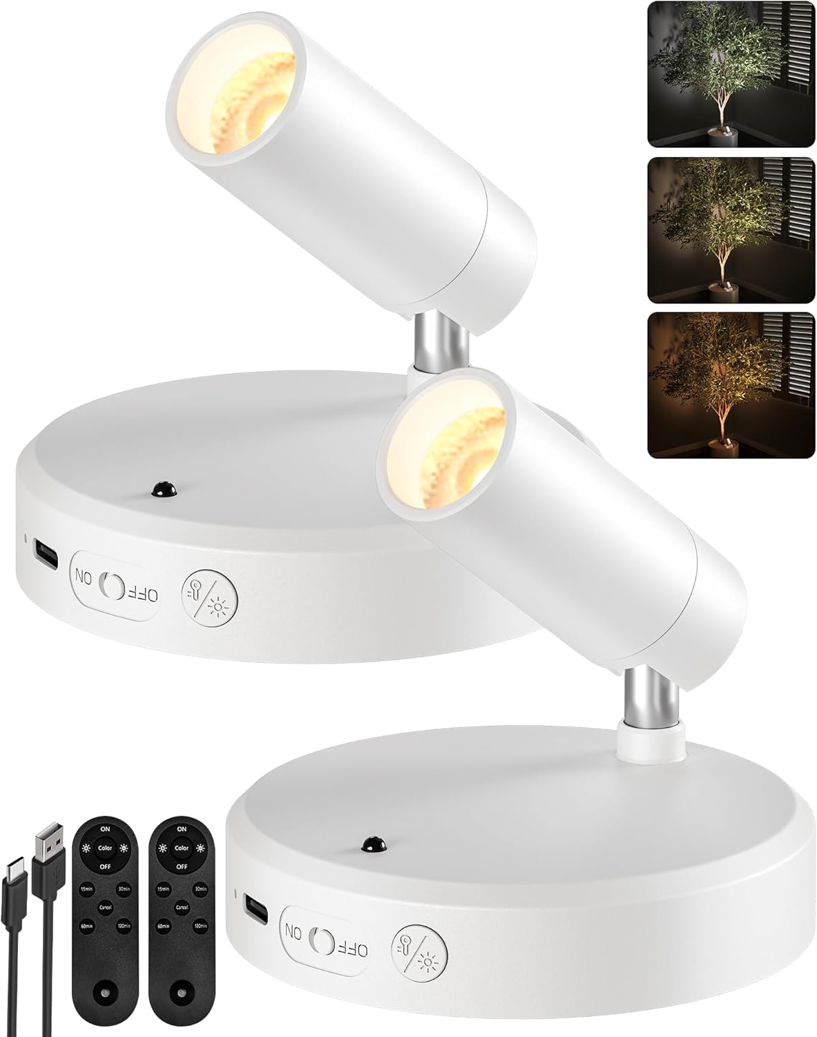 EZVALO Spot Lights Indoor,5500mAh Rechargeable Picture Lights with Remote,Wireless Mini Art Accent
