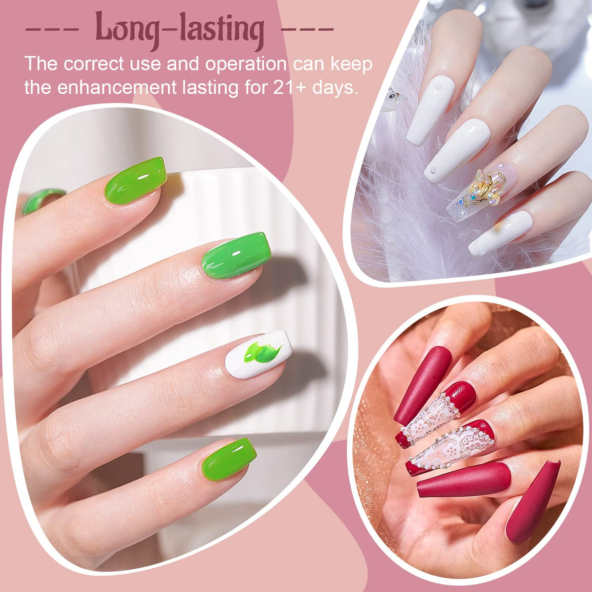 JODSONE Gel Nail Polish Kit 60 PCS with U V Light Soak off Base Top Coat 55 Shine Colors Gel Nail