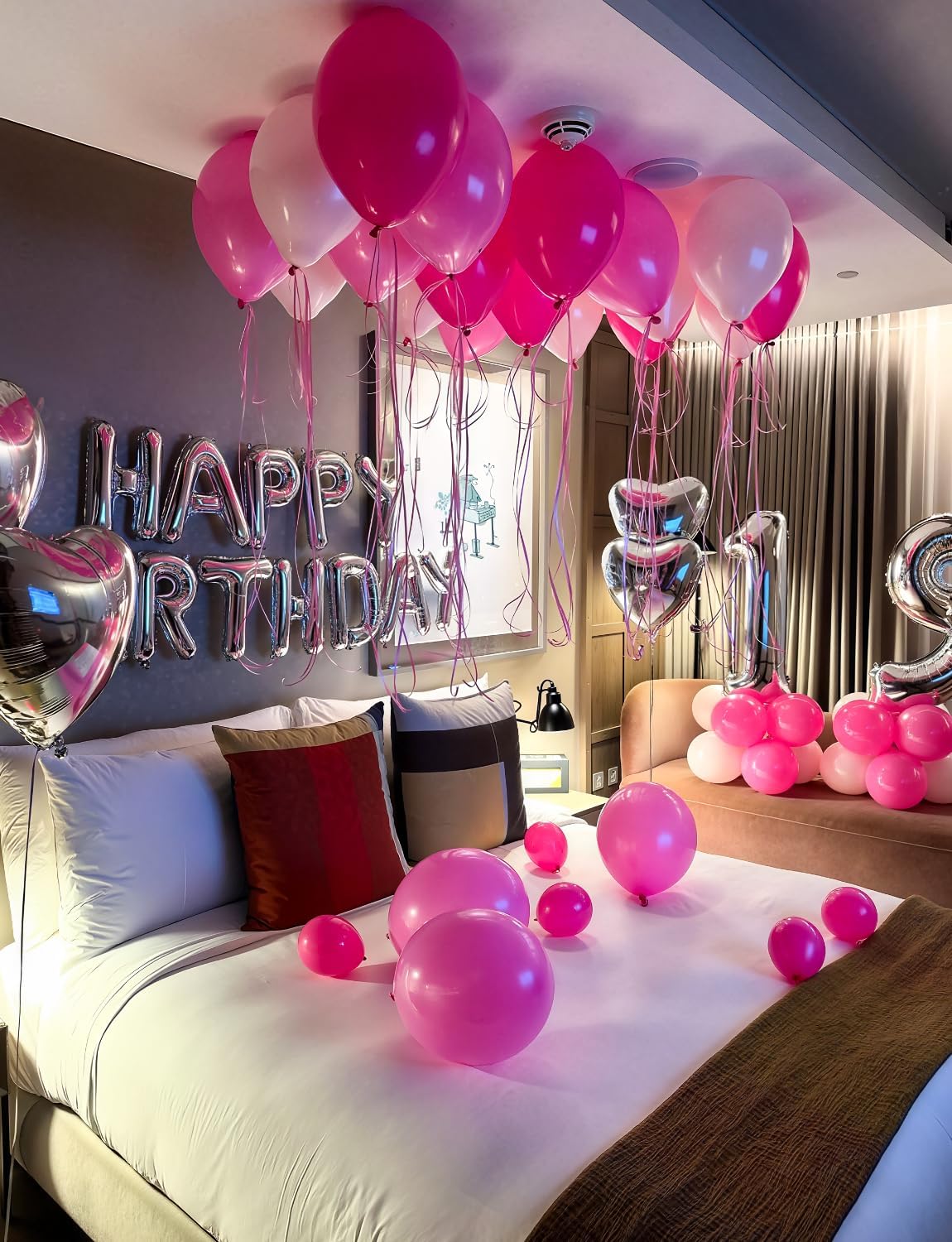 Pink Balloons Set - 12Inch Metallic Chrome Pearl Macaron Light Pink Balloons Different Shades