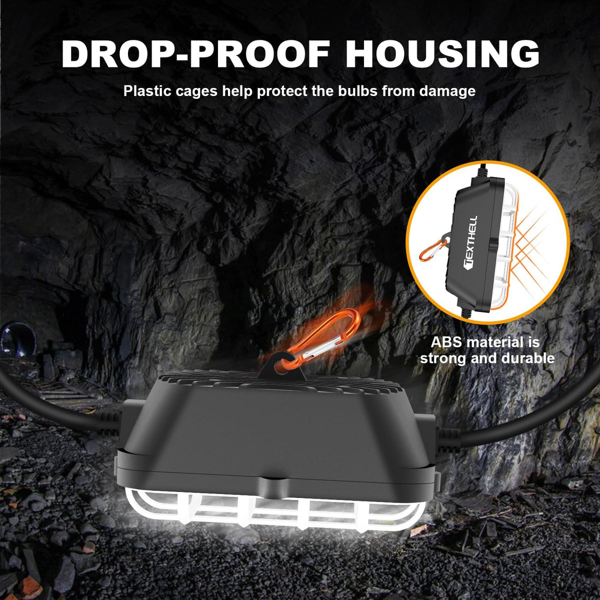 100FT LED Construction String Lights, 150W Super Bright 15000LM Plug in Linkable String Work