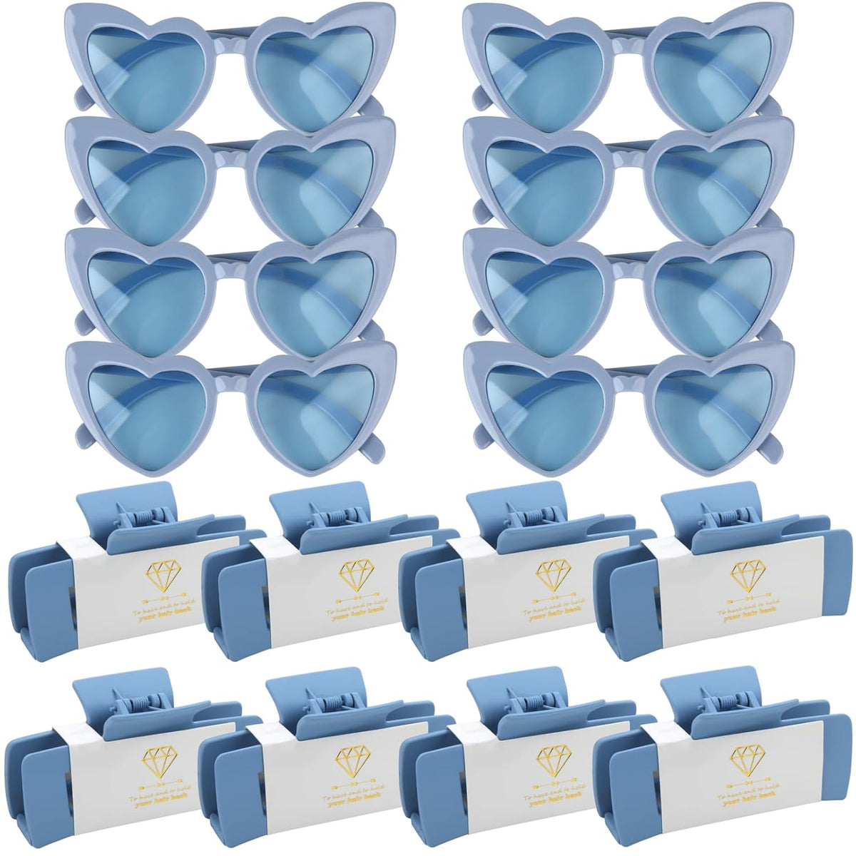16pcs Bridesmaid Proposal Gifts 4.1inch square Matte Bachelorette Claw Clips Sunglasses set of 12