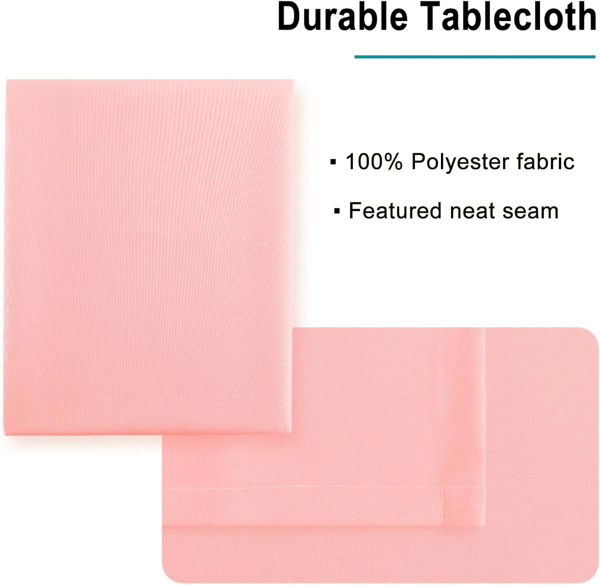 Hiasan Rose Pink Tablecloth for Rectangle Tables - Waterproof and Spillproof Washable Fabric Table