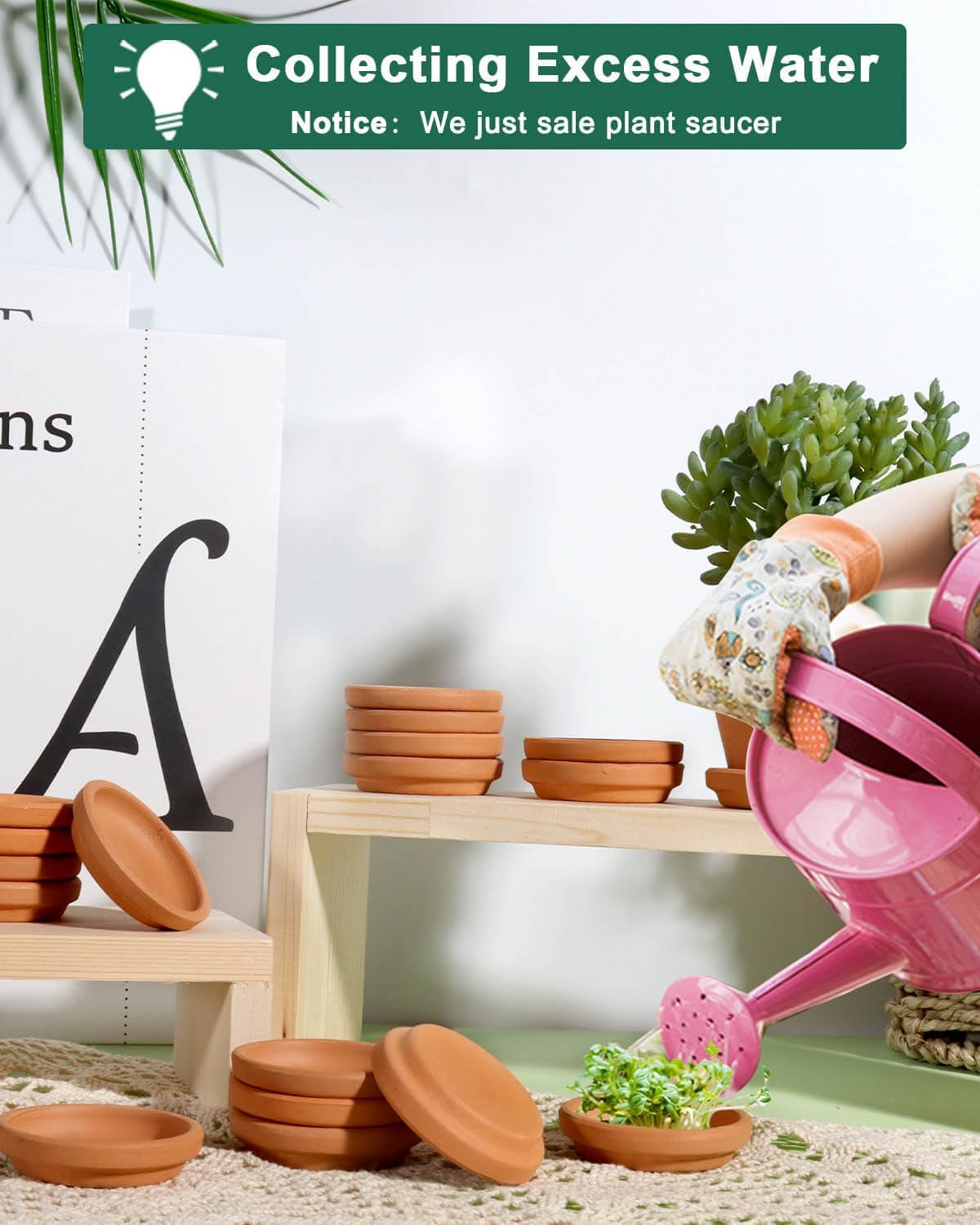vensovo 2 Inch Terracotta Plant Saucer Pots Tray - 12 pcs Mini Planter Saucers for Indoor & Outdoor