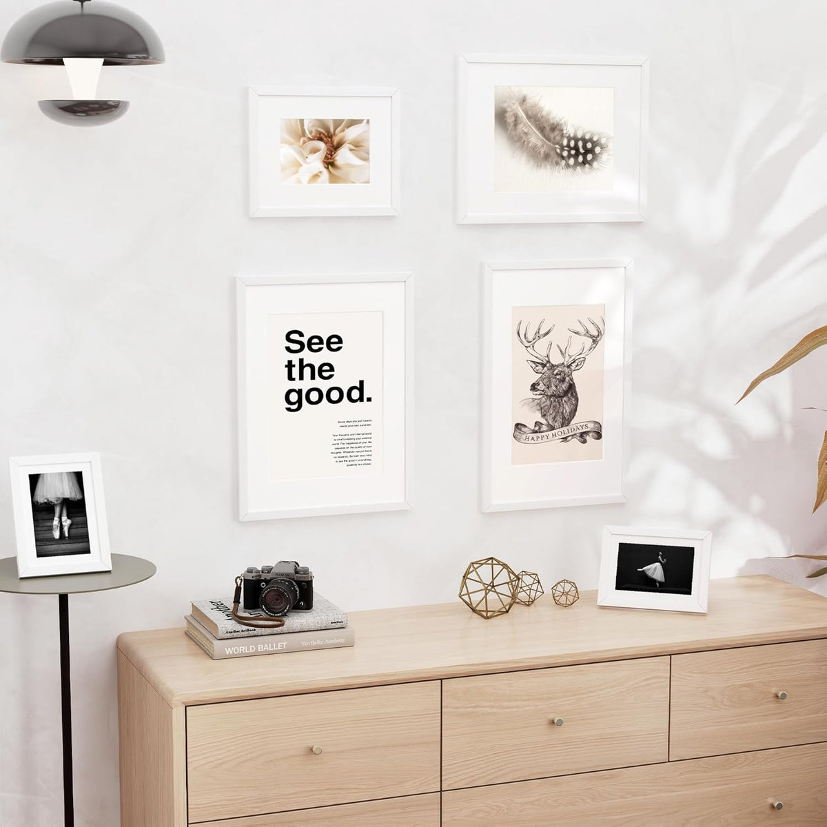 8x10 inch Picture Frame, 8x10 Photo Frames with 5x7 Removable Mat - High Definition Plexiglass
