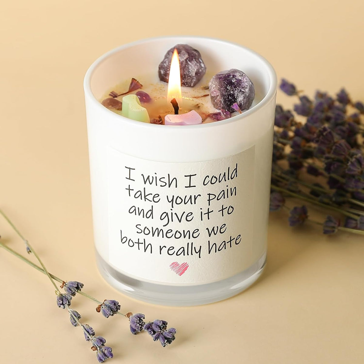 Get Well Candle with Healing Crystals - Get Well Gifts for Women After Surgery, Humor Surgery