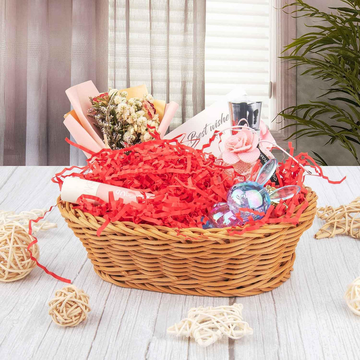 Caleihd Crinkle Cut Paper Grass Filler for Easter Christmas Wedding Birthday Bridesmaid Engagement