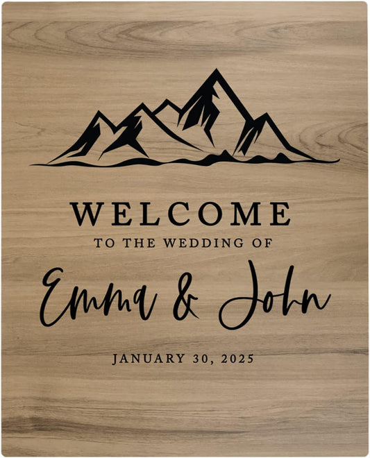Andaz Press Large Wooden Welcome Sign for Wedding, Rustic Welcome Sign 16" x 20" Custom Names