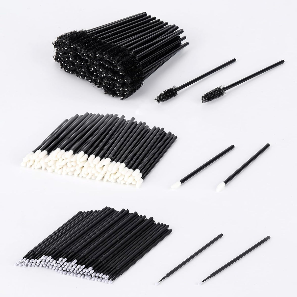 300 Pcs Spoolies Mascara Wands and Lip Brushes and Micro Swabs Applicator Disposable Eyelash