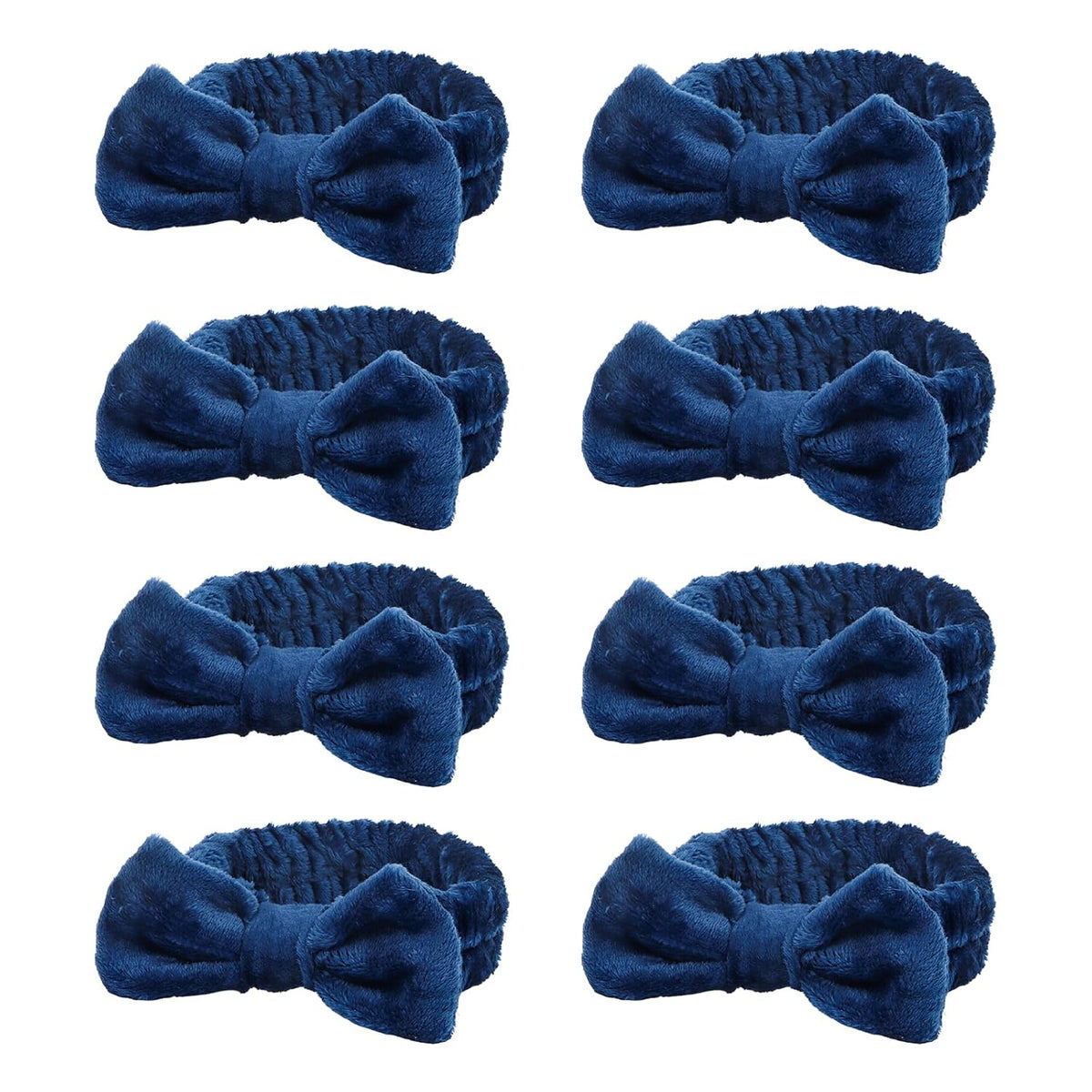 Semato 8Pcs Navy Blue Spa Headband Bachelorette Party Favors Set Skincare Headbands for Women Gifts