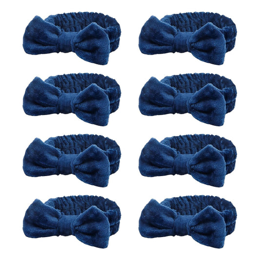 Semato 8Pcs Navy Blue Spa Headband Bachelorette Party Favors Set Skincare Headbands for Women Gifts