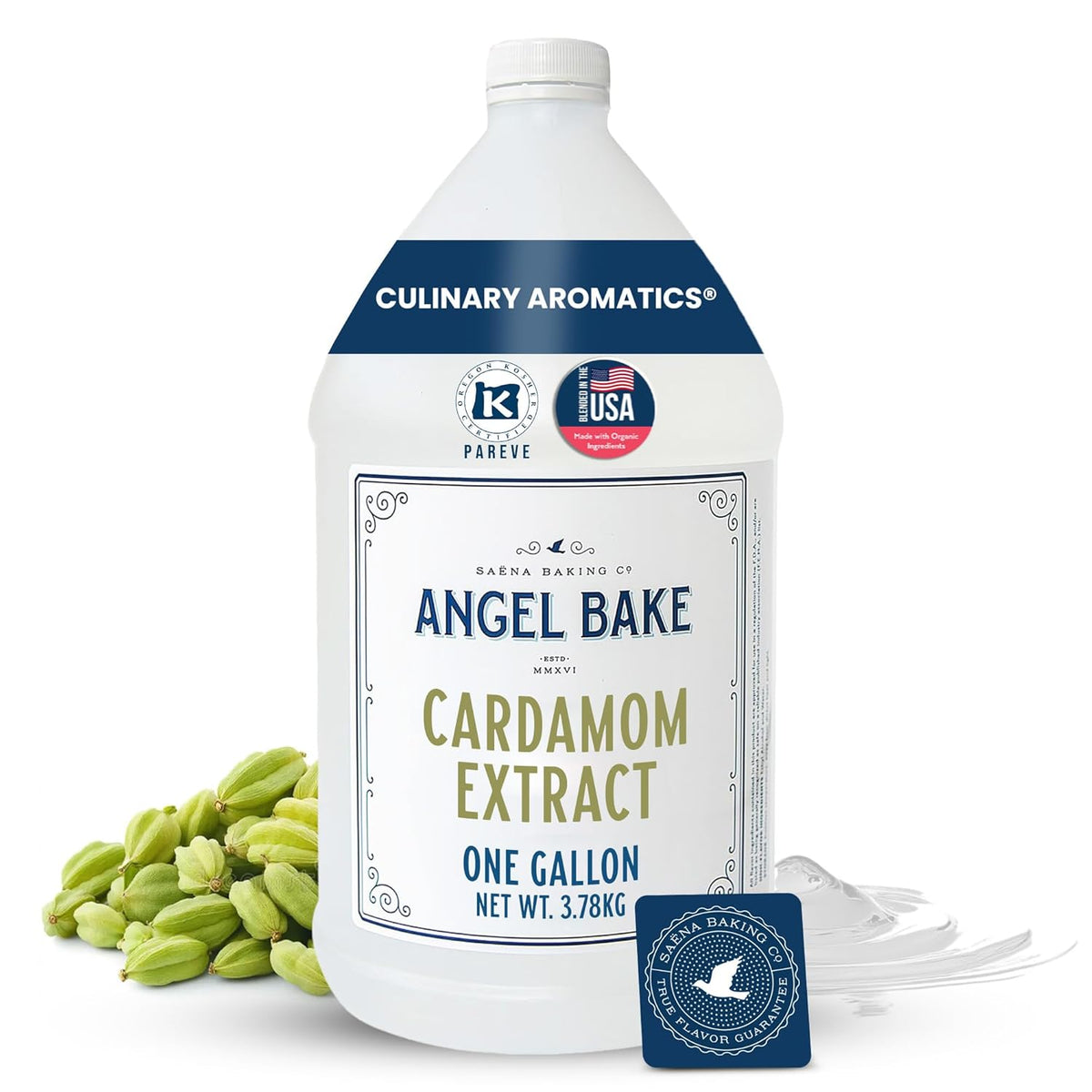 Pure Cardamom Extract, 1 Gallon - Natural Essence for Beverage Formulations, Bulk Manufacturing