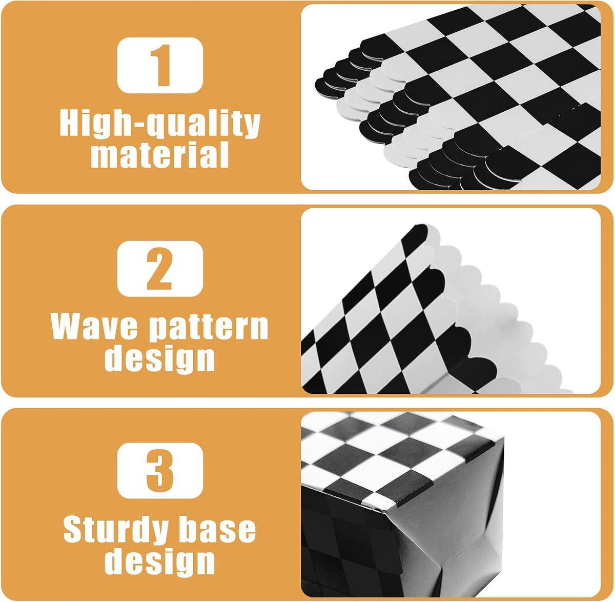 50 Pcs Checkered Popcorn Boxes Mini Paper Popcorn Bags for Race Car Party for Movie Nights Birthday