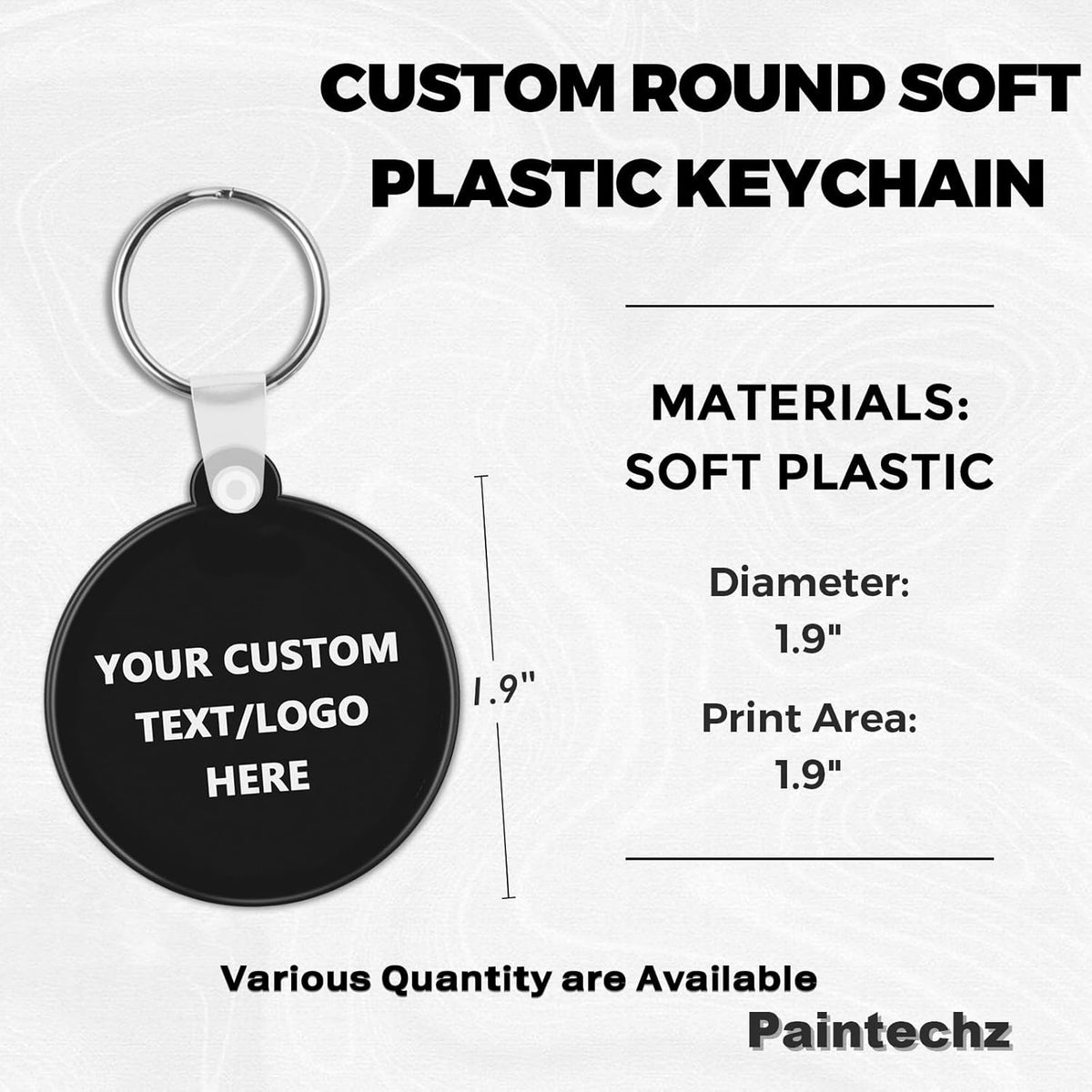 Custom Round Soft Keychains 150 Pack, Personalized Logo, Text Bulk - Perfect for Tradeshows, Party