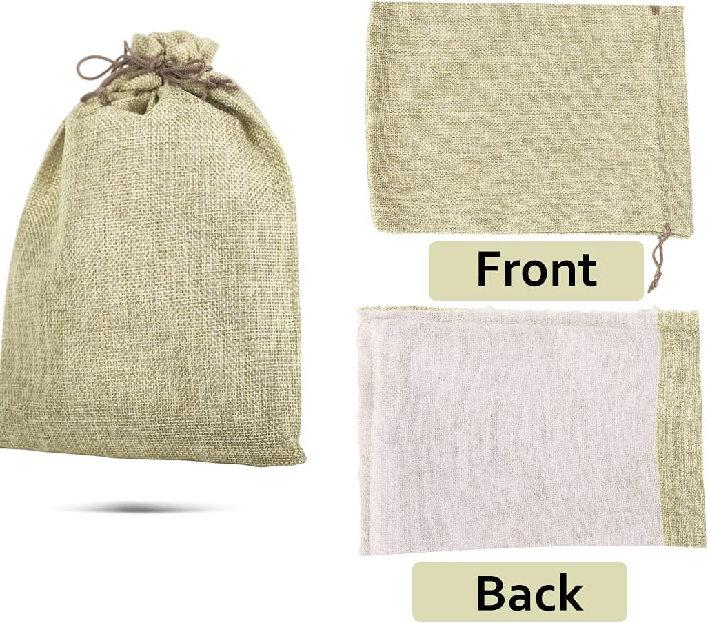 LYSXP 50PCS Burlap Bags with Drawstring，7x9 Inch Cream color Drawstring Gift Bag Jewelry Pouches