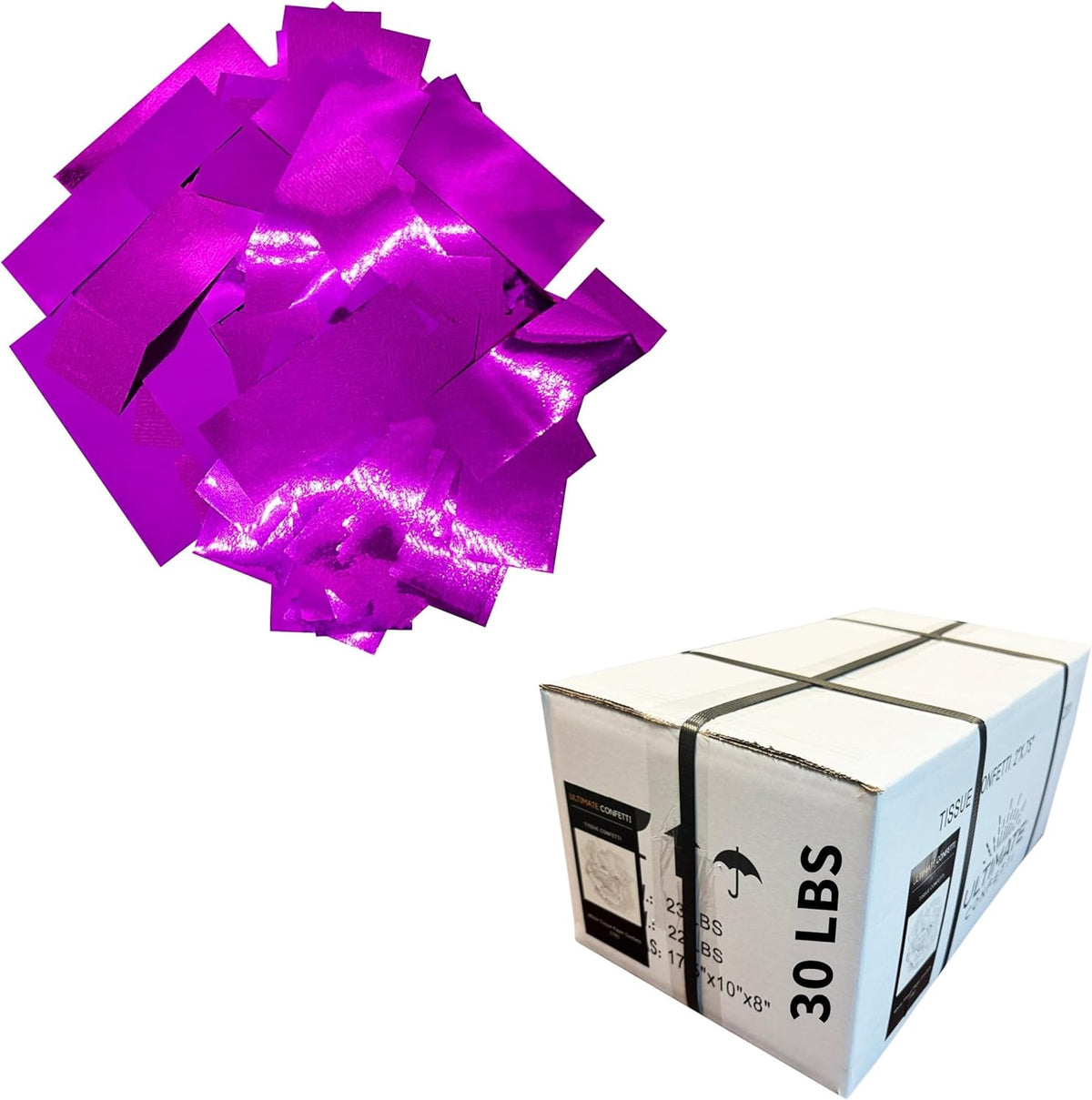 Fluttering Pink Mylar Shiny Foil Metallic Confetti – Rectangular Light-Weight and Slow-Falling