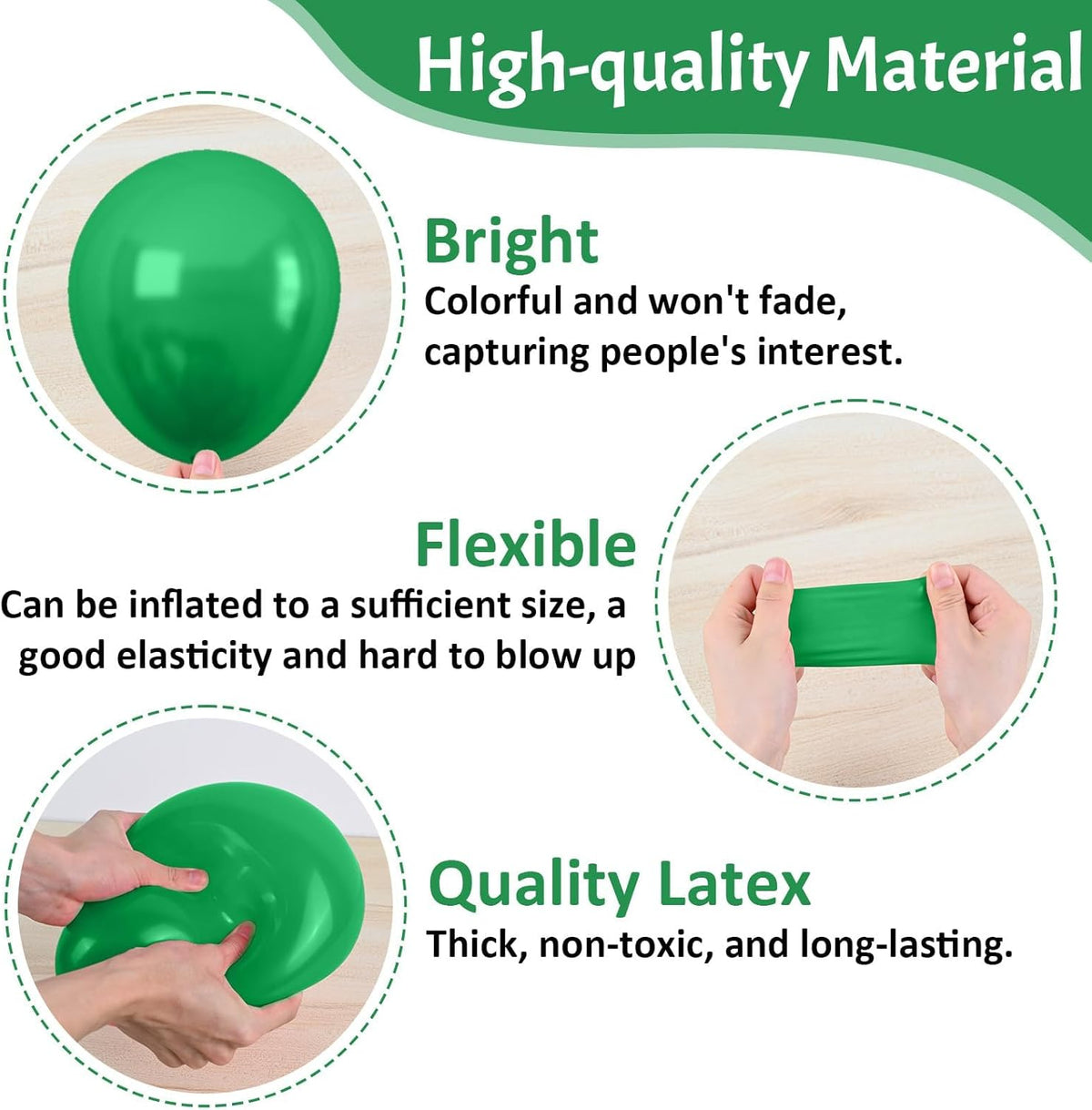 Paready Camo Balloons, 50 Pcs Green and Brown Balloons, Camouflage Army Balloon, 12 Inch Dark Sage