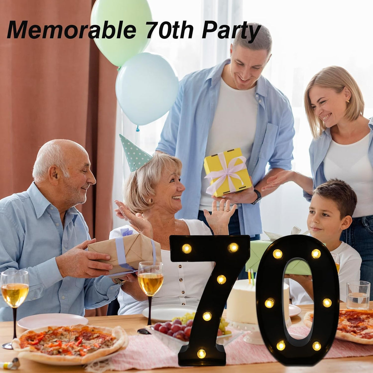 LED Marquee Numbers, 8.58 Inch Led Light Up Numbers for Party, Small Light Up Letters, Battery