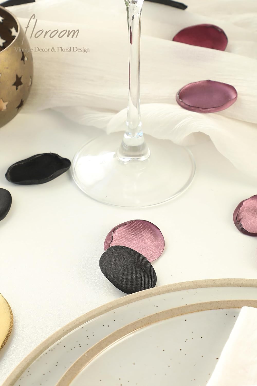 Floroom 300pcs Rose Petals Black Burgundy Faux Silk Flower Petals for Wedding Flower Girl Basket