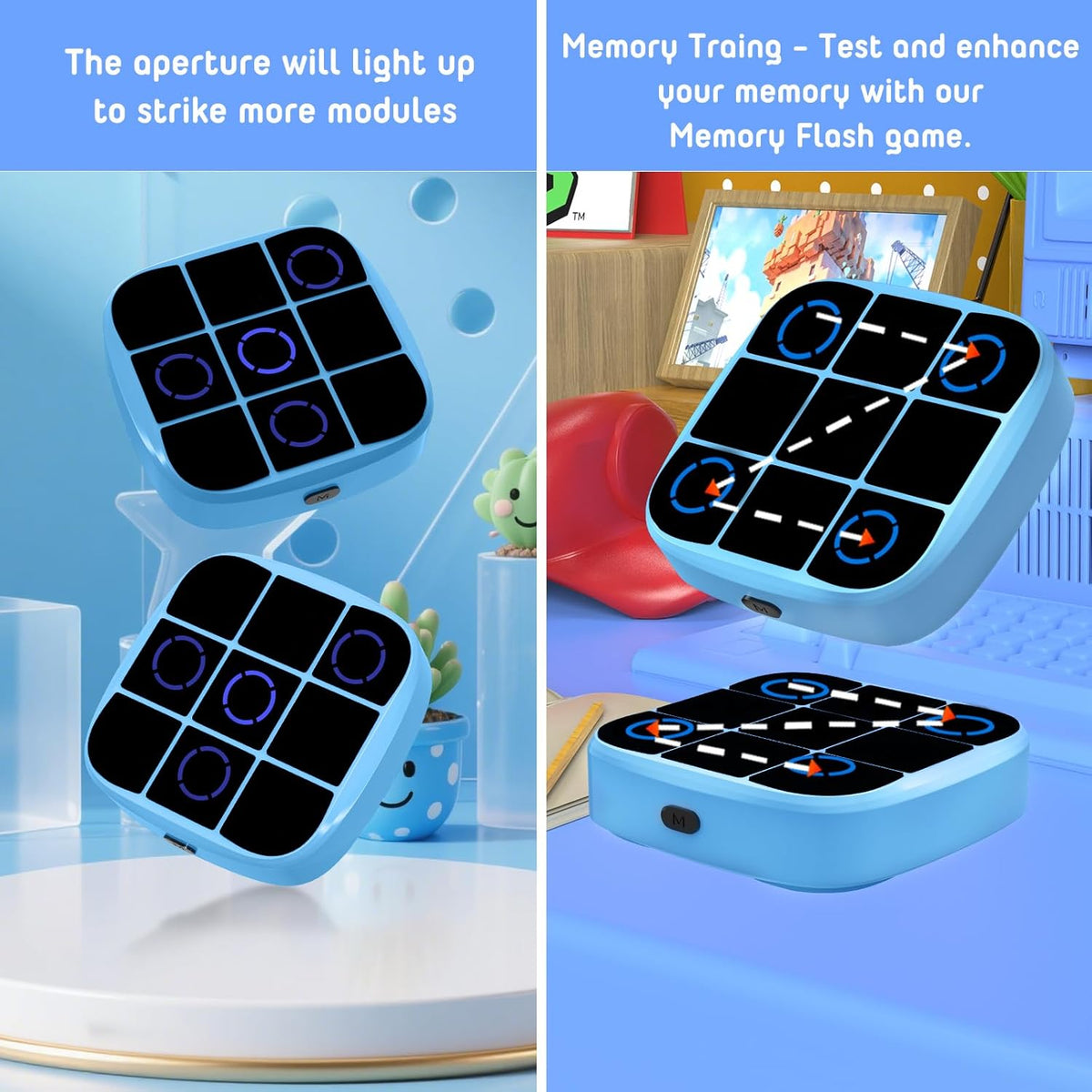 Tic-Tac-Toe Bolt Game, 4-in-1 Handheld Puzzle Games Console, Electronic Tic-Tac-Toe Game for
