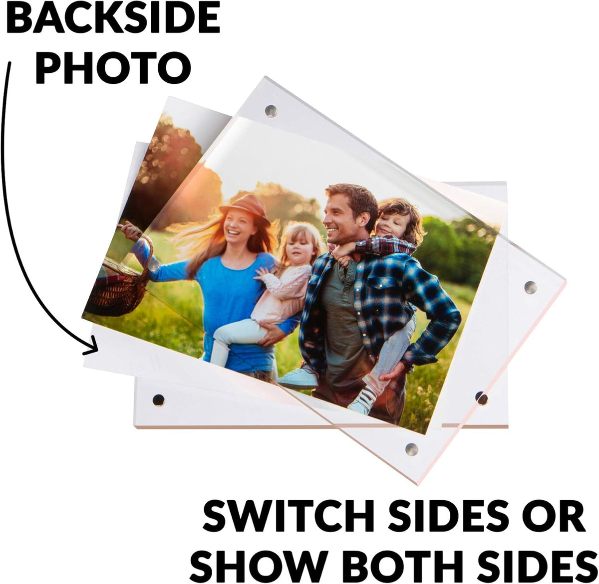 SimbaLux Magnetic Acrylic Picture Photo Frame 8x10 inches 24mm Thick with UV Protection (1 Pack)