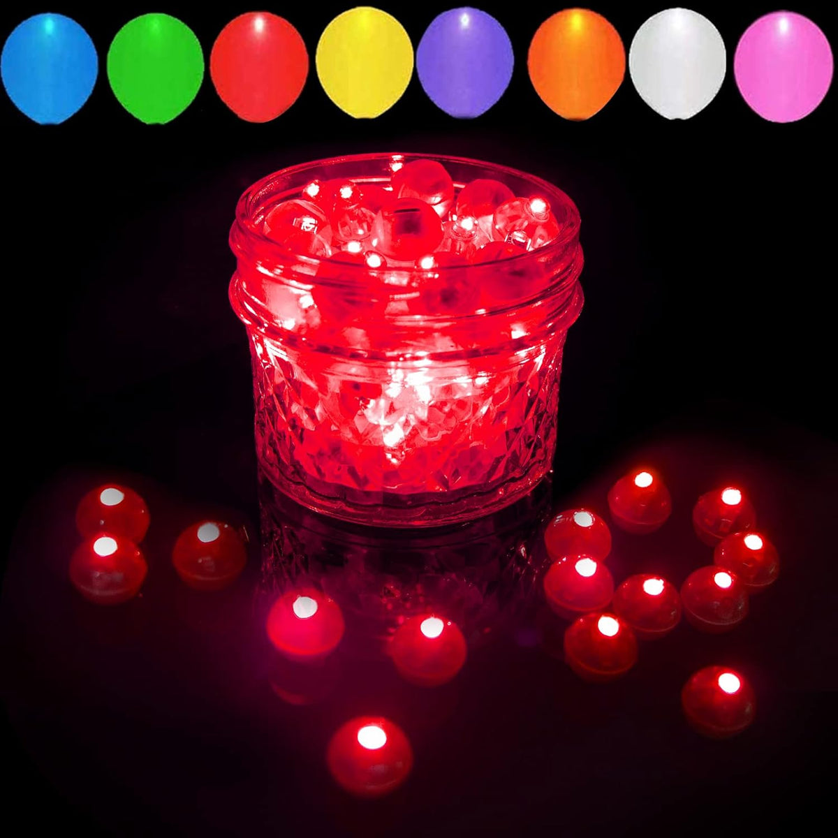100pcs Red LED Balloon Light, Mini Led Lights Small Round Led Ball Lamp for Paper Lantern Balloon
