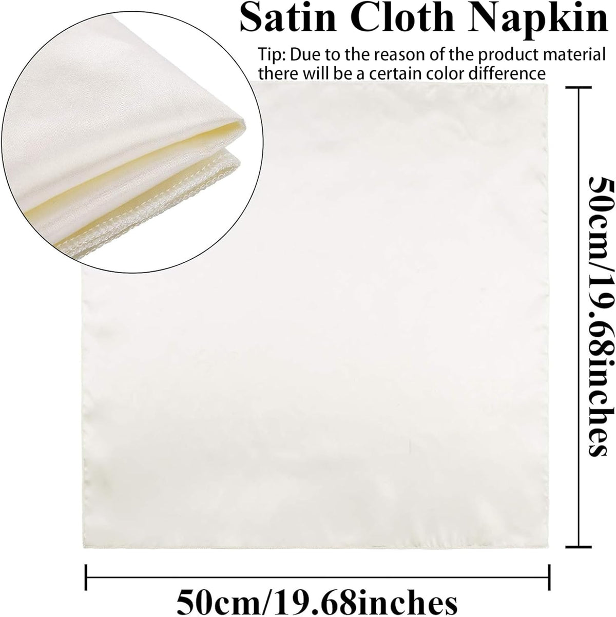 Aneco 24 Pieces Satin Napkin Square 20 x 20 Inches Dinner Napkins Weddings Party Napkin Soft Table