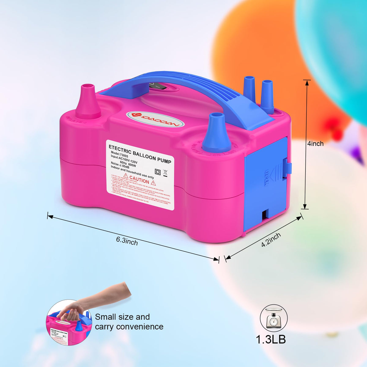 IDAODAN Electric Balloon Pump, Portable Electric Balloon Blower Machine Inflator Air Pump for Party