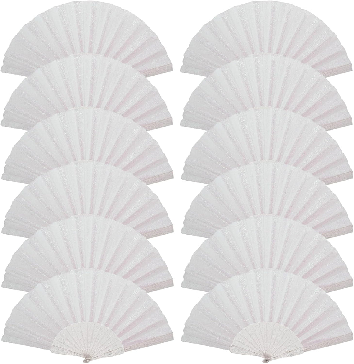 12 Pack Handheld Fan,Folding Hand Glitter Fan with Shining Transparent Fan Rib – Ideal for Wedding